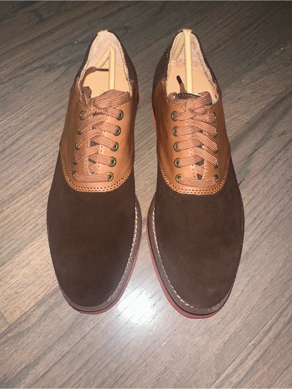Polo by Ralph Lauren Brown Suede and Tan Leather Oxfords